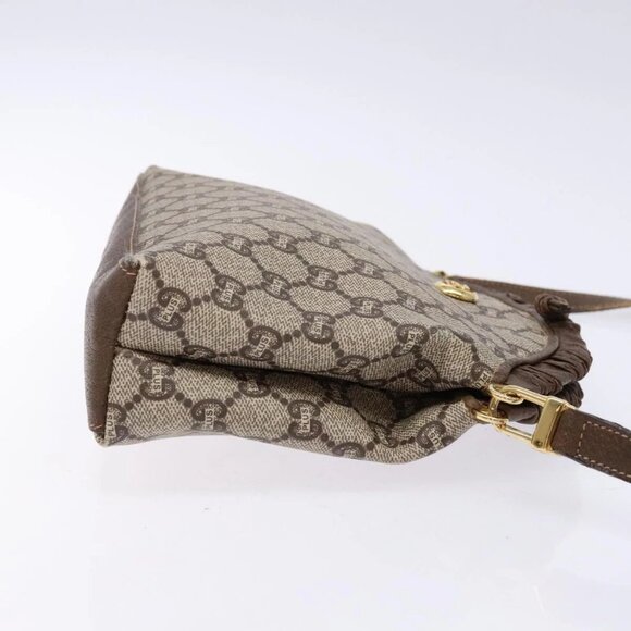 GUCCI GG Plus Supreme Shoulder Bag PVC Beige Gold Auth 137701 - Picture 3 of 16